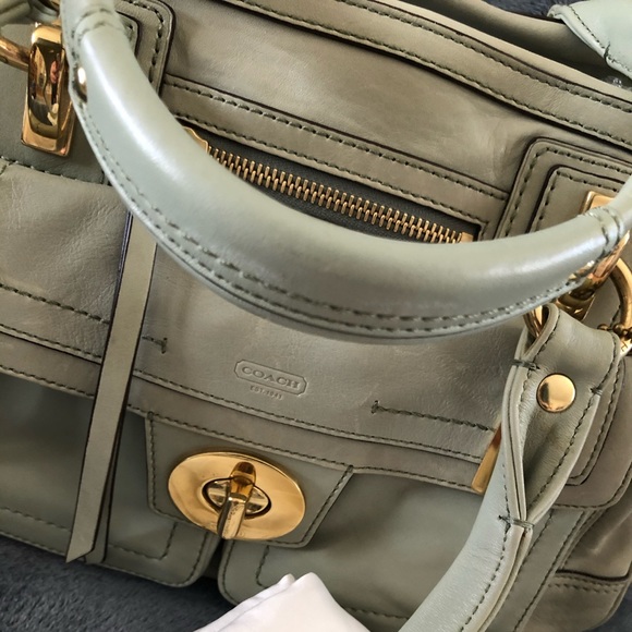 RARE Coach Lindsay Satchel Mineral Green 12475